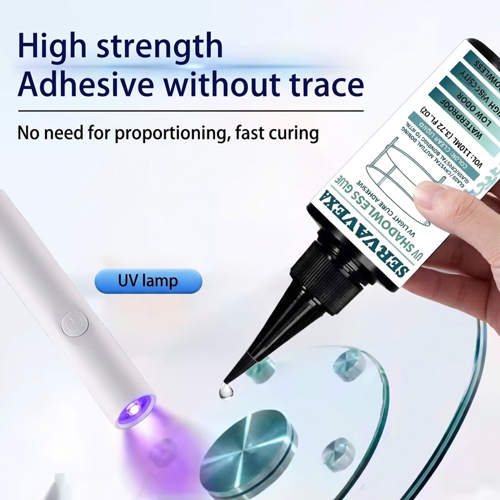 Liquid Uv Glue Kit - Прозрачный УФ-клей-гель 110 мл с лампой